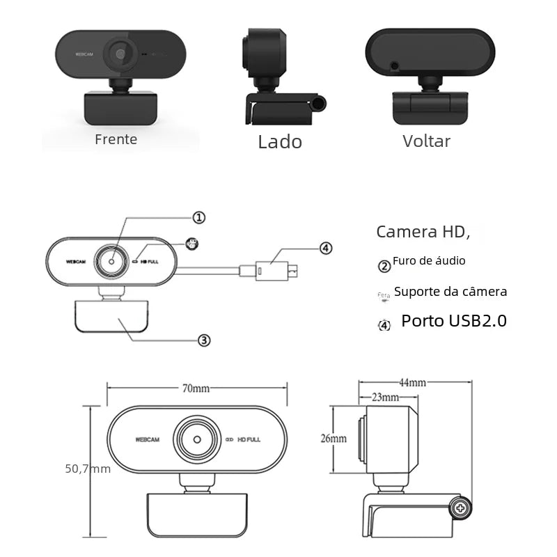 Cámara Web 2K HD USB para Videollamadas y Streaming Profesional